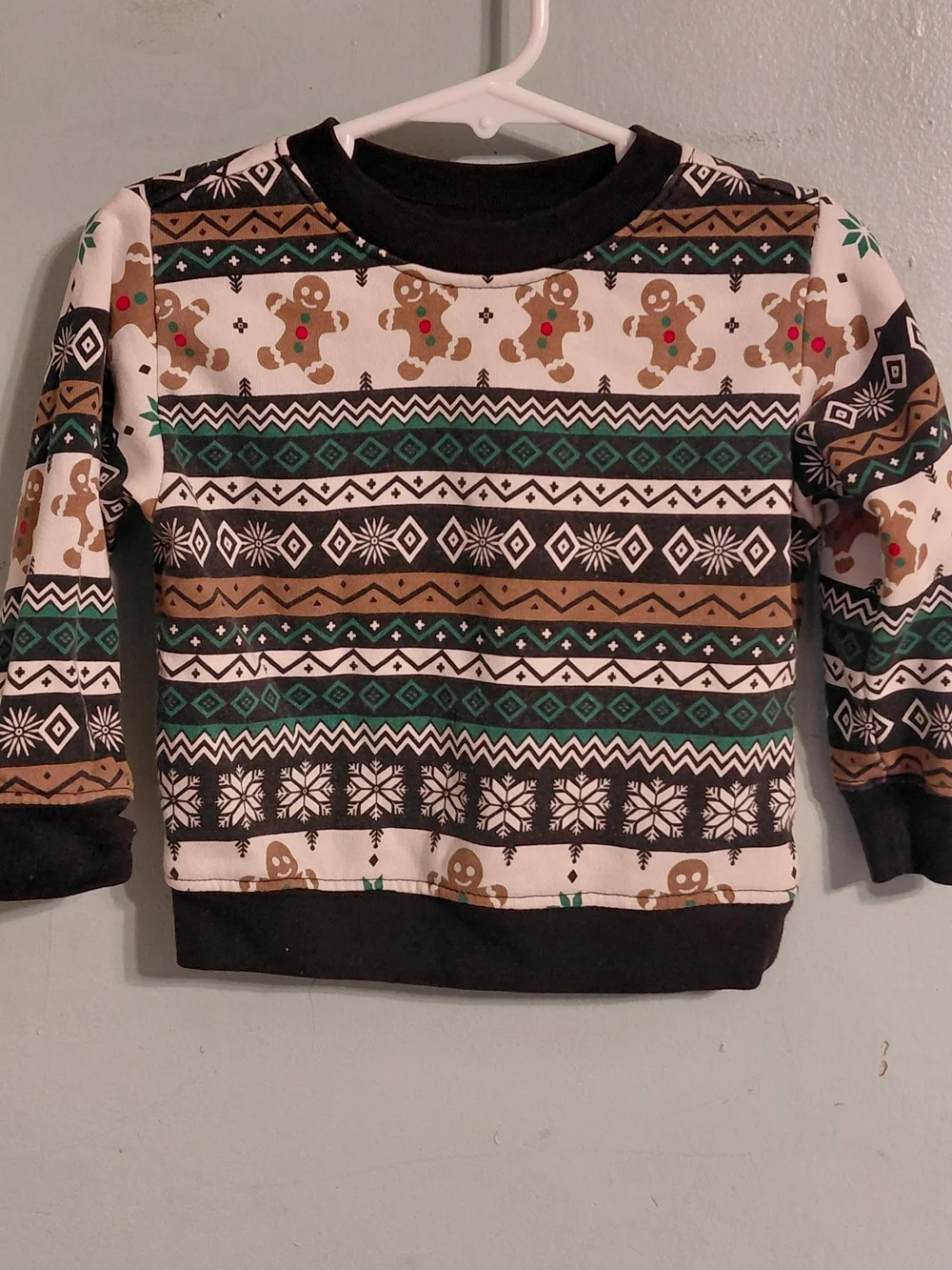 Holiday Time Toddler Gingerbread Print Shirt - Brown, Black, White